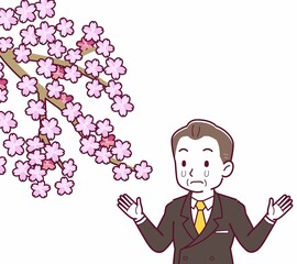お花見をする人