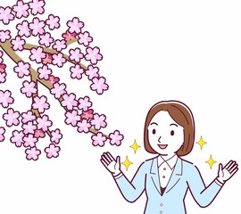 お花見をする人