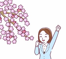 お花見をする人