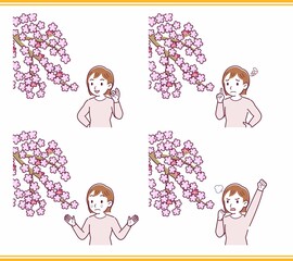 お花見をする人