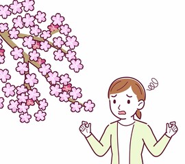 お花見をする人