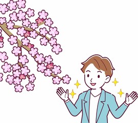 お花見をする人
