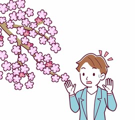お花見をする人