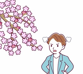 お花見をする人