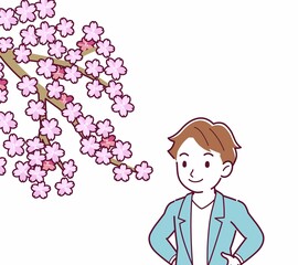 お花見をする人