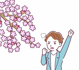お花見をする人