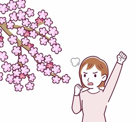 お花見をする人