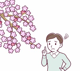 お花見をする人