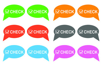 チェックボックス のイラスト　6色セット