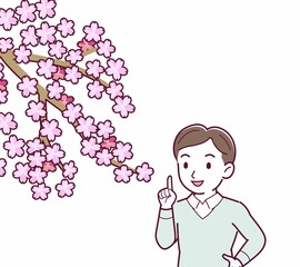 お花見をする人