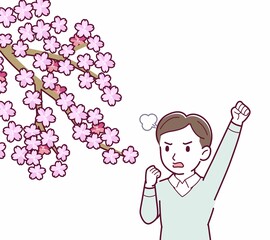 お花見をする人