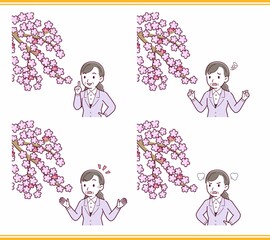 お花見をする人