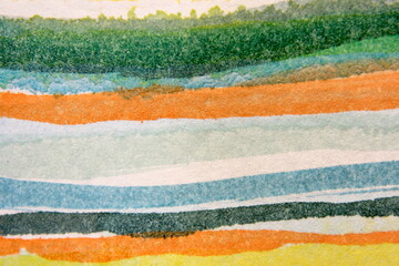 Macro Colorful Wavy Watercolor Lines