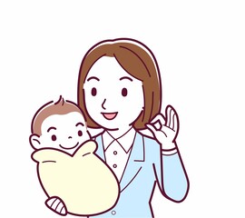 生まれたばかりの赤ちゃんと