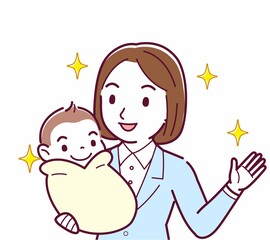 生まれたばかりの赤ちゃんと