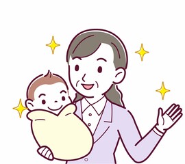 生まれたばかりの赤ちゃんと