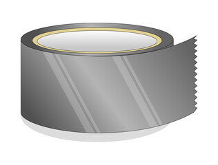 Gray Reflective Tape Isolated For Packing Vector On White Background.