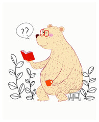 Funny bear icon symbol vector illustration.