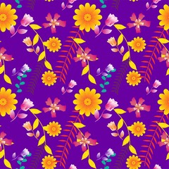 Seamless Pattern With Floral Motifs able to print for cloths, tablecloths, blanket, shirts, dresses, posters, papers.