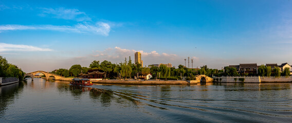 Naklejka premium sunrise over the river