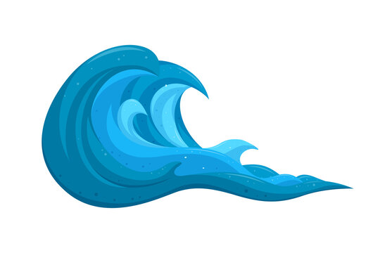 recommend clip art: Tsunami waves. Seawater wave motion causing flood. Cartoon vector illustration isolated on white background 