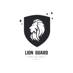Elegant lion logo design illustration