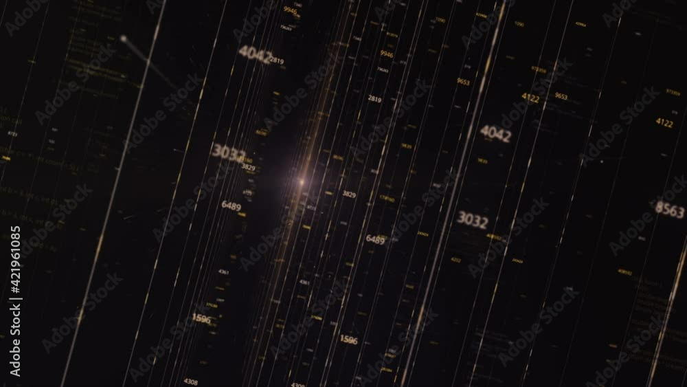 Aufkleber rotating digital space with virtual reality of numbers and columns, seamless loop. animation. concep