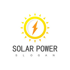 Solar Power Logo Design Template.