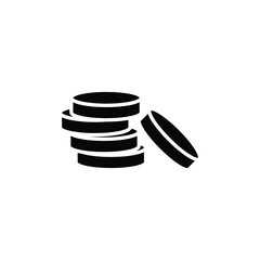 coin icon. Stack of money coins. Money stacked. payment business and finance saving. dollar pile salary Solid style pictogram for games and apps. Vector illustration design on white background. EPS 10