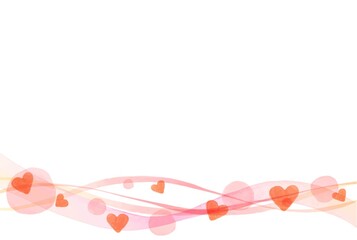 ハートの美しい手描きの水彩ウェーブライン2