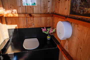 Visingso, Sweden The inside of an outdoor toilet.