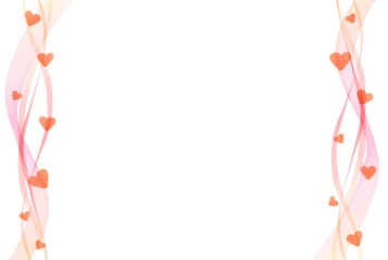 ハートの美しい手描きの水彩ウェーブライン4