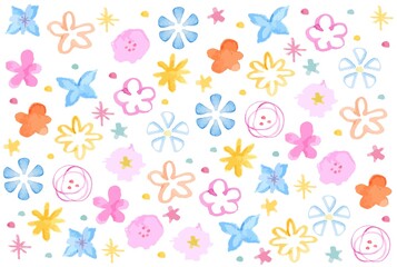 優しい水彩のかわいい花イラスト素材 Wall Mural Wallpaper Murals みたらし 優しい水彩のかわいい花イラスト素材 Wall Mural Wallpaper Murals みたらし