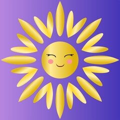 Fototapeta premium Vector illustration. The sun covered her eyes