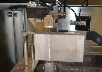 Electroerosive metal working close-up.