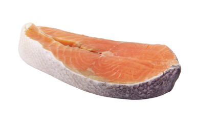 Salmon steak isolated on white background