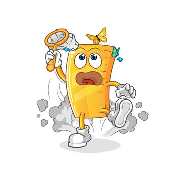 recommend clip art: ruler catch butterfly illustration. character vector