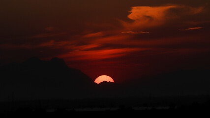 sunset over the mountains
