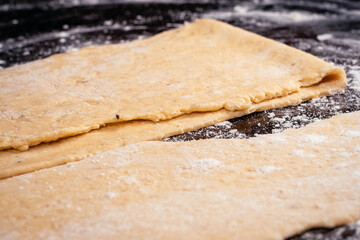 making homemade dough pasta noodles