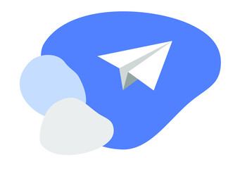 PAPER AIRPLANE WITH CLOUDS ISOLATED