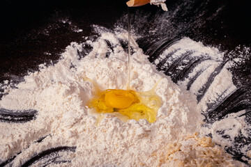 making homemade dough pasta noodles