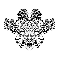 Damask element. Classic luxury vintage damask ornament, royal victorian texture for wallpaper, textiles, wrapping. Isolated. Vector illustration.