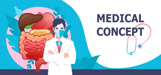 medical concept banner internal organs banner
