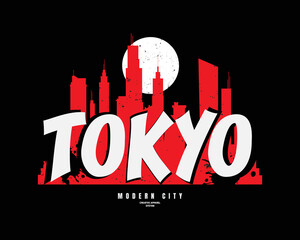 Vector illustration of letter graphics, creative clothes, Tokyo, perfect for t-shirt designs, shirts, hoodies, etc.