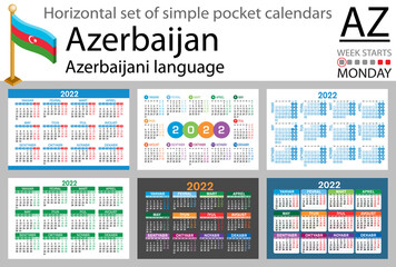 Azerbaijani horizontal pocket calendar for 2022