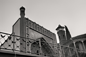 Tbilisi, Georgia - August 20, 2020: Synagogue, black and white photo