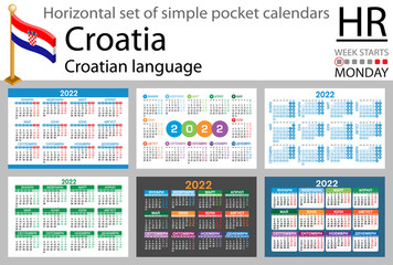 Croatian horizontal pocket calendar for 2022