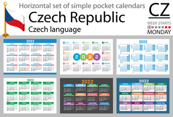 Czech horizontal pocket calendar for 2022