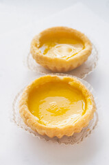 isolated hong kong egg tarts