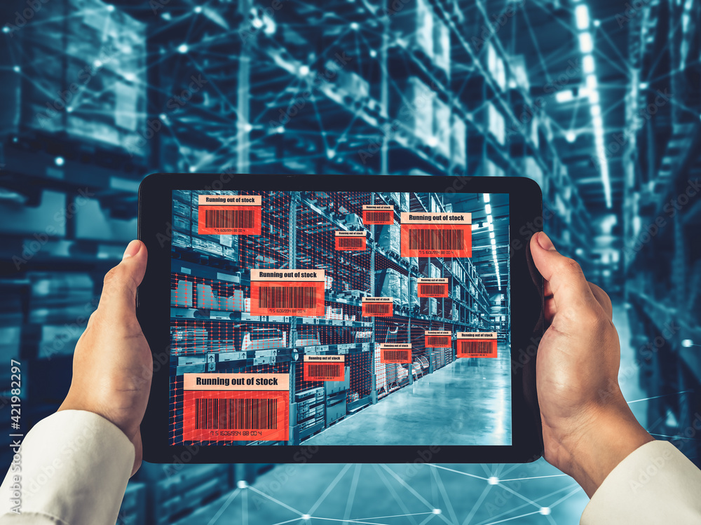 Poster smart warehouse management system using augmented reality technology to identify package picking and